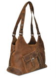 Vintage-Leder Shopper-Handtasche braun